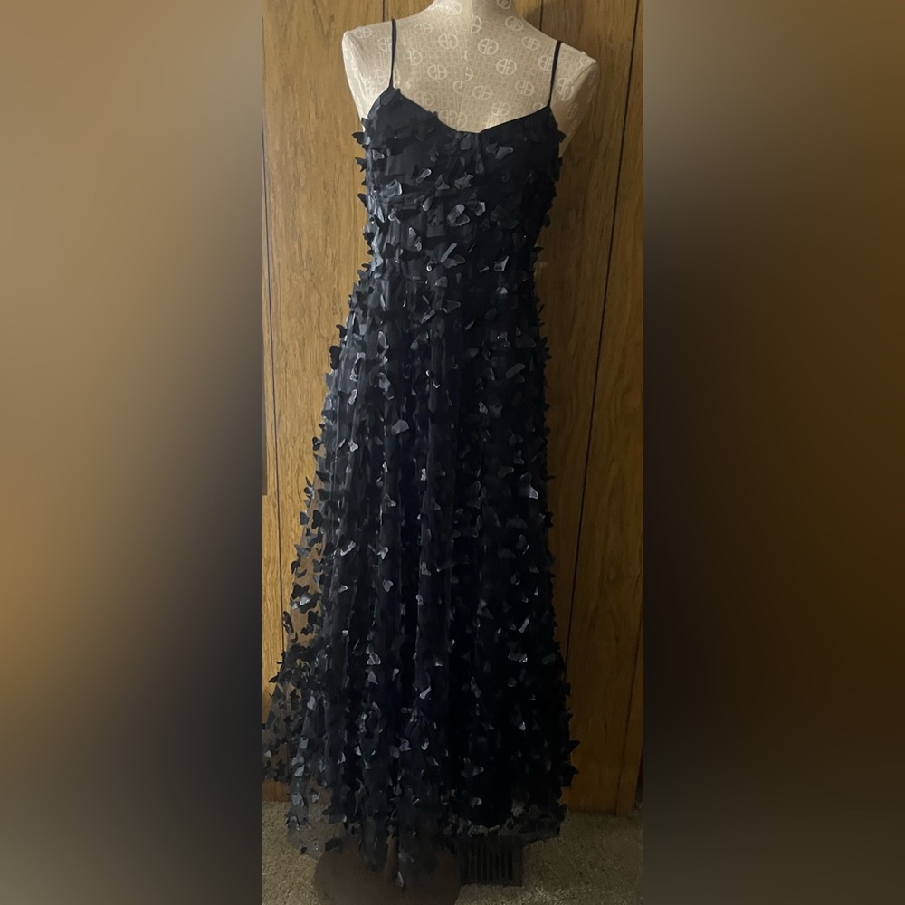 Betsey Johnson Black bodice butterfly  Appliqué corset Maxi Dress size XXL - Picture 7 of 10